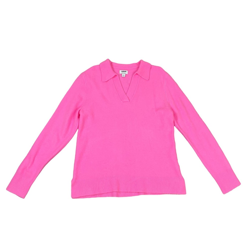J Crew Extra Soft Polo V Neck Wool Blend Long Sleeve Sweater US Women's S